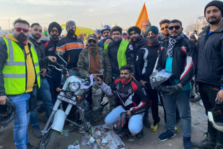 Biker groups from Punjab  Haryana arrive at Singhu border to show solidarity with protesting farmers  കർഷക പ്രതിഷേധത്തിന് ഐക്യദാർഡ്യവുമായി ബൈക്ക് റൈഡേഴ്‌സ് സംഘം  കർഷക പ്രതിഷേധം