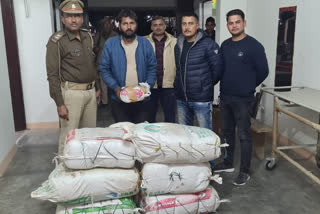 पुलिस ने पकड़ा 173 किलो अवैध गांजा.