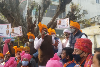 MP Ramesh Bidhuri undertakes a padyatra in support of agricultural law