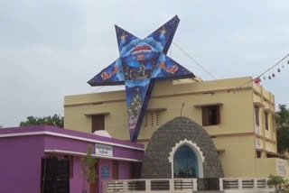 The gigantic star set in the Pozhikarai  for Christmas
