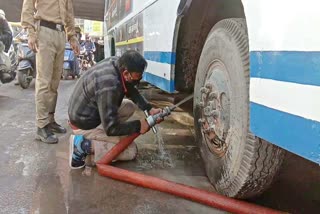 roadways bus caught fire