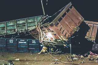 goods train derailed at Ballabhgarh railway yard