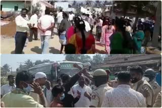clash between police and villagers during election