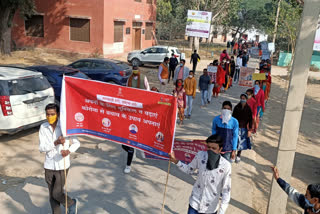 छात्र-छात्राओं ने निकाली रैली, राजस्थान में कोरोना संक्रमण, जन-जागरूकता रैली निकाली, Students took out a rally, Corona infection in rajasthan, Public awareness rally held