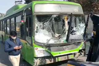 two in critical condition dur to High speed DTC bus collided with several vehicles in mangolpuri