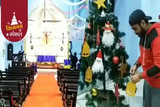 Christmas preparations are going on in the historic St. Andrews Church of Rewari