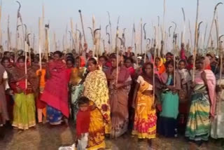 protest against crpf camp in giridih