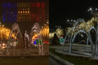 Romenia eye glittering streets with colorful lights ahead of christmas eve