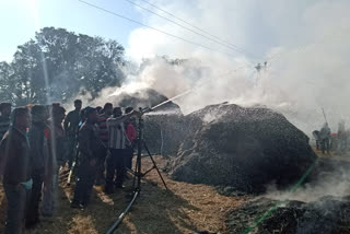 Farmers crop caught fire due to short circuit