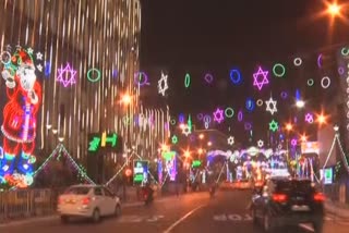 xmas celebration at park street in kolkata