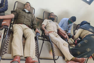 blood donation camp was organized at Chimur police station