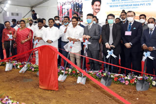 cm-jagan-laid-the-foundation-stone-for-the-construction-of-apache-shoe-company-at-pulivendula