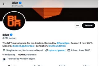 Twitter account of Nepal Prime Minister Pushpa Kamal Dahal was promoting links to sale of Non-Fungible Token marketplace and some newly minted tokens made by Yuga Labs being offered in the marketplace.