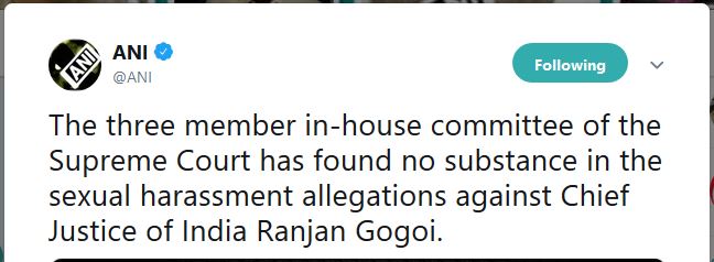 clean chit to cji gogoi