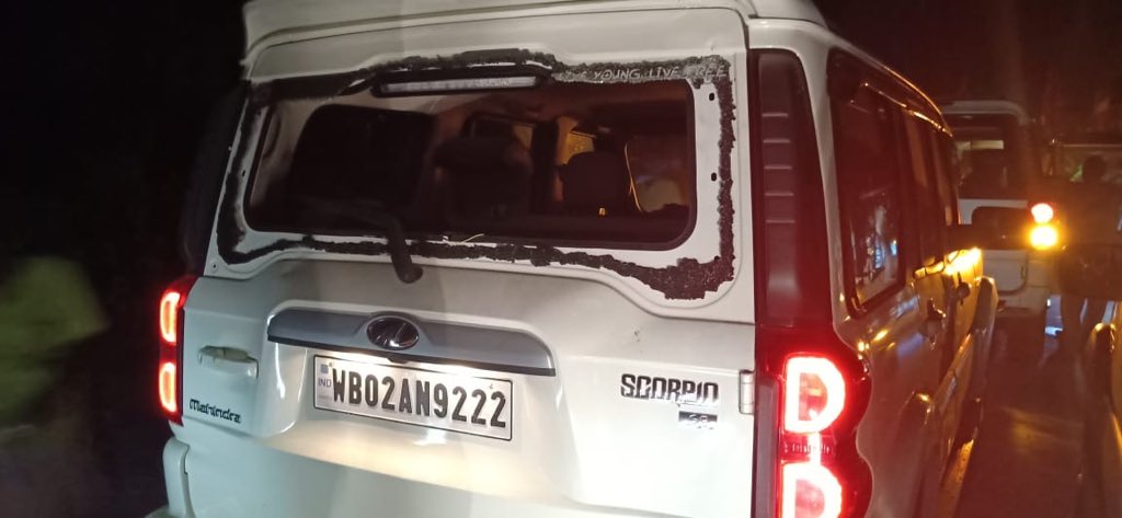 dilip ghsoh vehicle vandalised