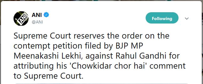 contempt case against rahul