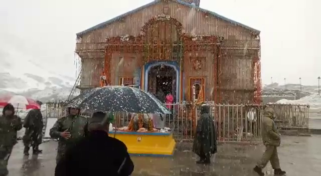 snowfall in kedarnath