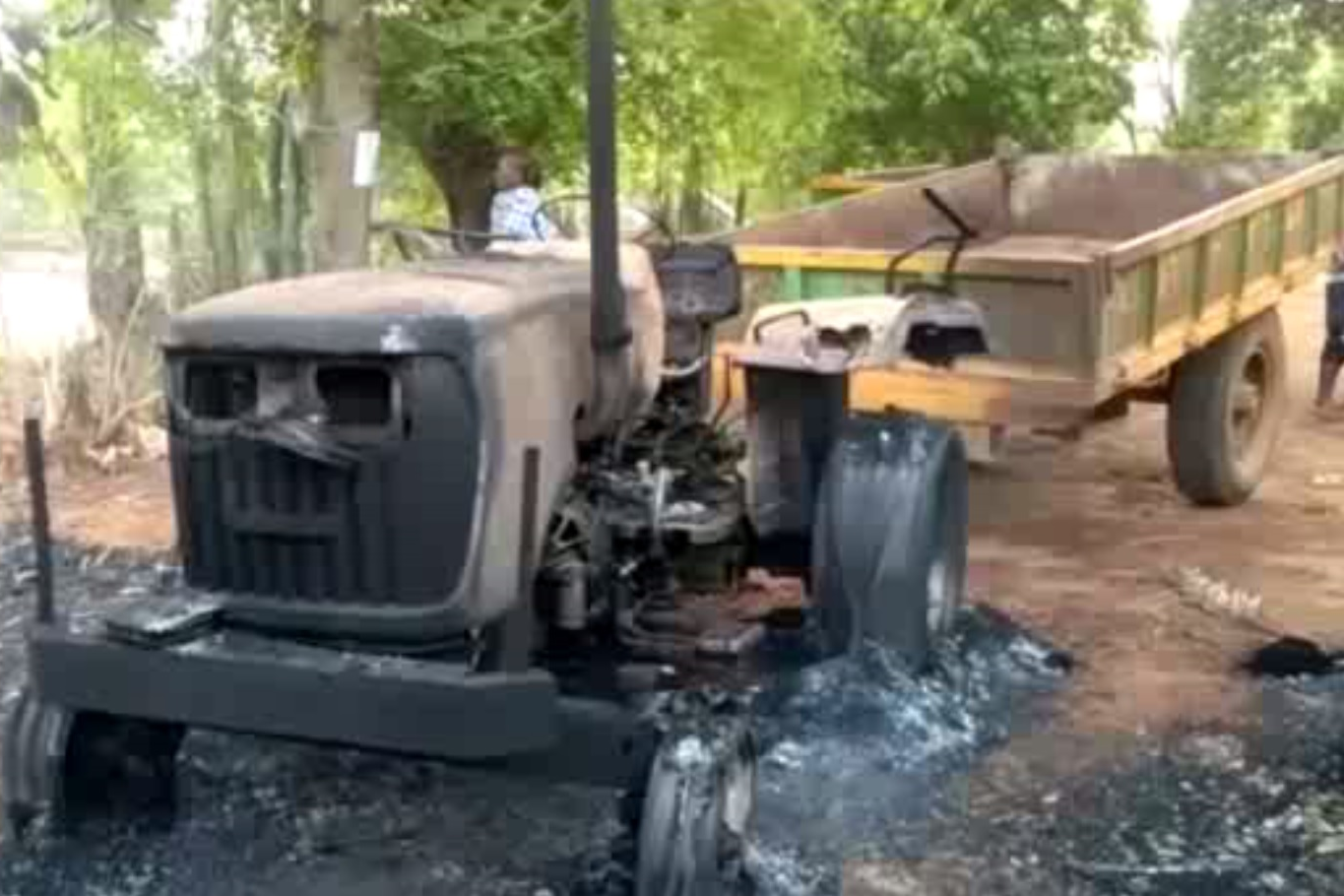 Tractor burnt by Maoists