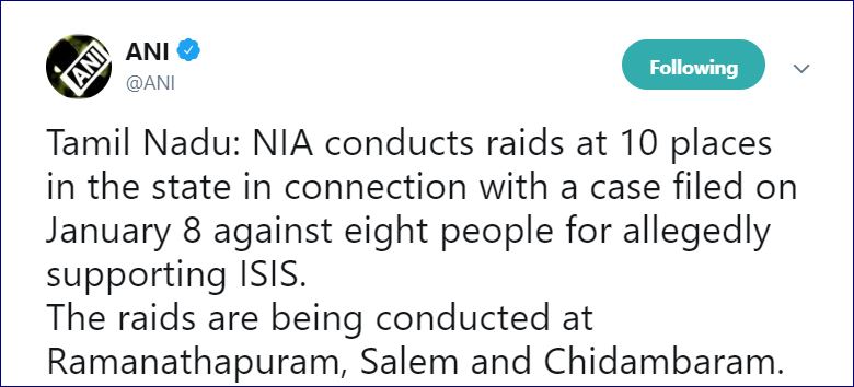 nia raids in tamil nadu etv bharat