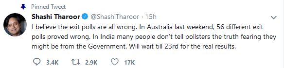 shashi tharoors tweet etv bharat