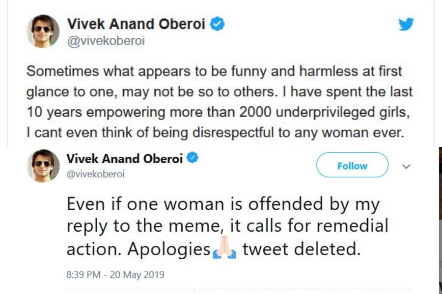 vivek oberoy said apology