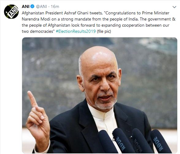 ghani congratulates modi