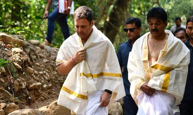 rahul in wayanad temple