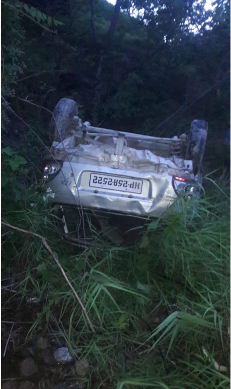 car fell into deep trench