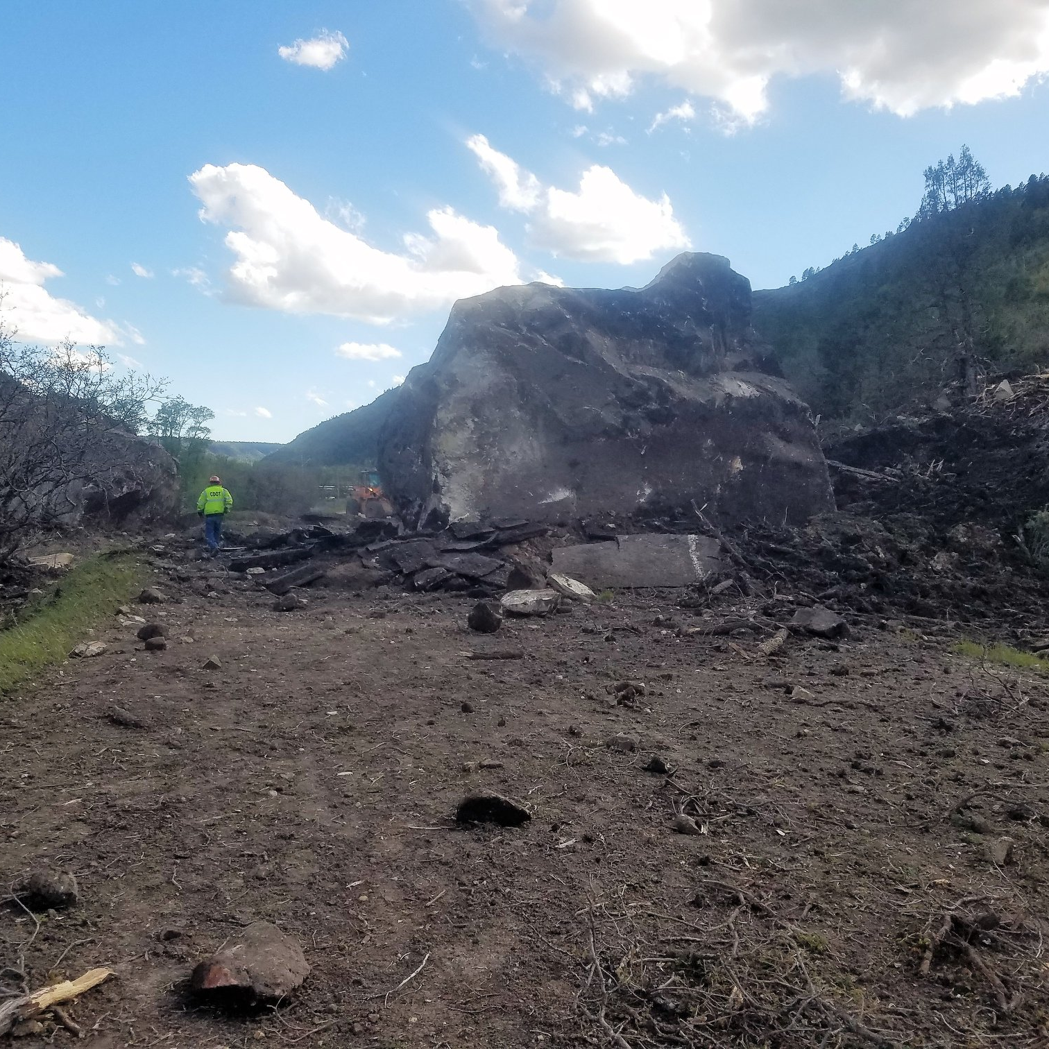 highway blocked in colorado of america