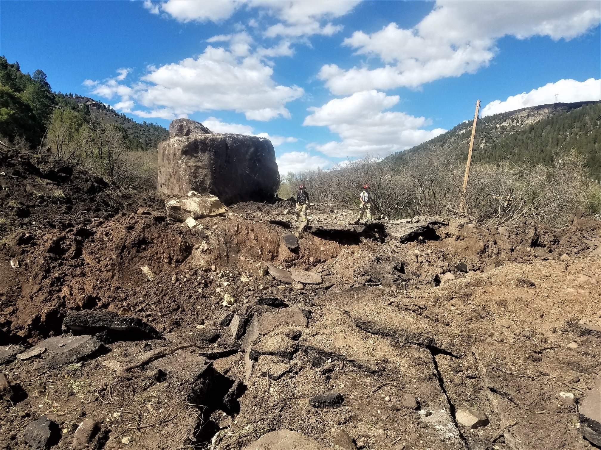 highway blocked in colorado of america