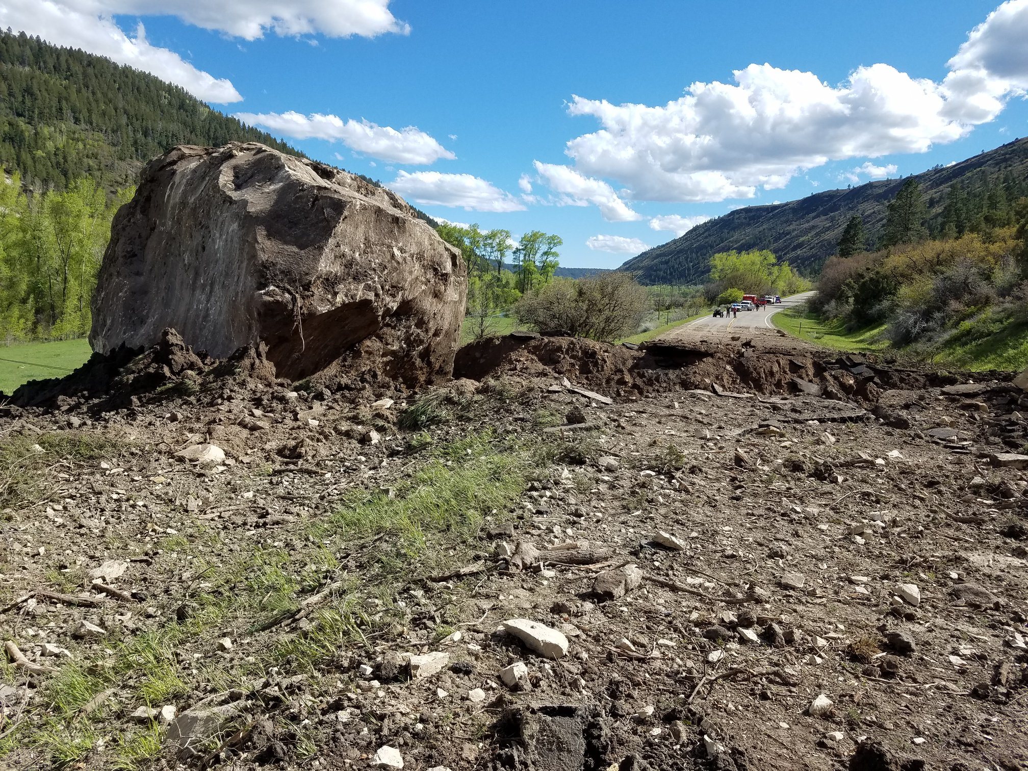 highway blocked in colorado of america