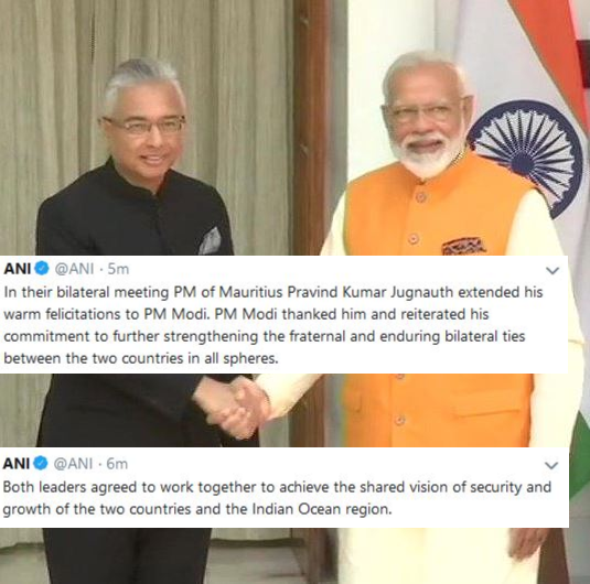 modi meets pm of mauritius