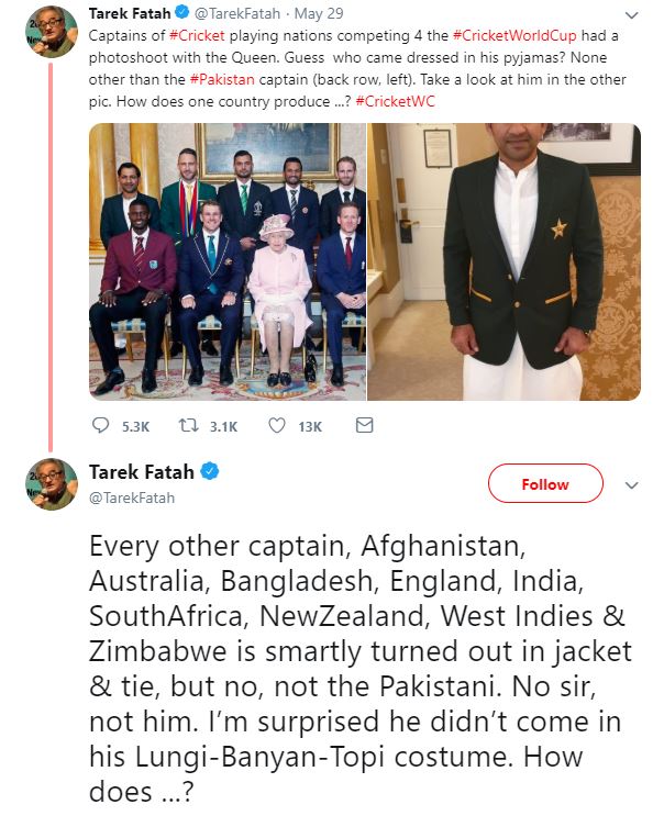 Indian Fans Defend Pakistan's Sarfaraz Ahmed For Wearing Traditional Outfit To Meet Queen Elizabeth