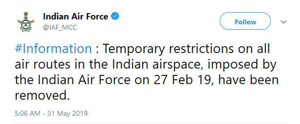 Indian Air Force,Balakot strike,Pakistan,Temporary restrictions on Airspace,Indian Air Force strike,Jaish-e-Mohammed,business news