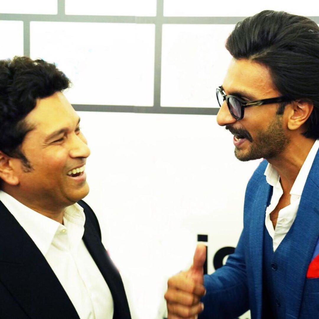 Ranveer singh share photos with sachin Tendulkar and Sir Vivian Richards