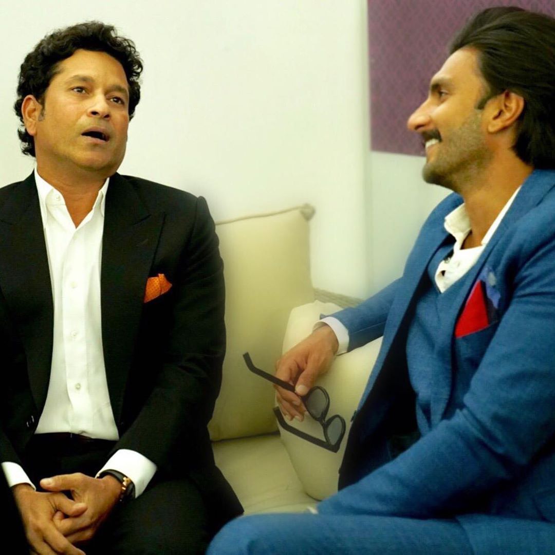 Ranveer singh share photos with sachin Tendulkar and Sir Vivian Richards