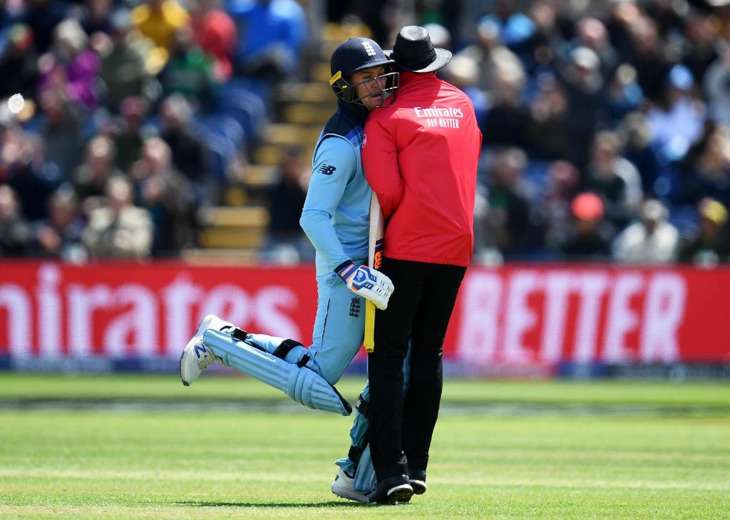 Jason Roy, collision, umpire, delays, century, celebrations