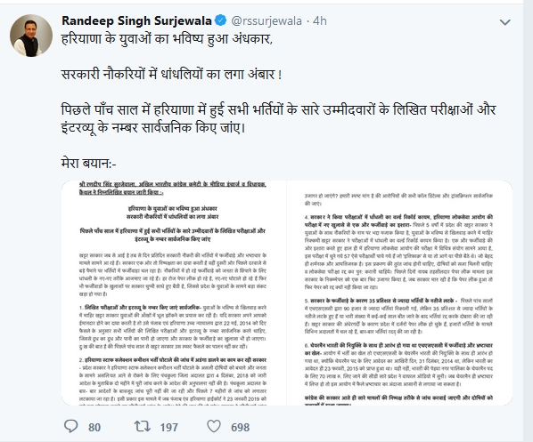 randeep surjewala tweet