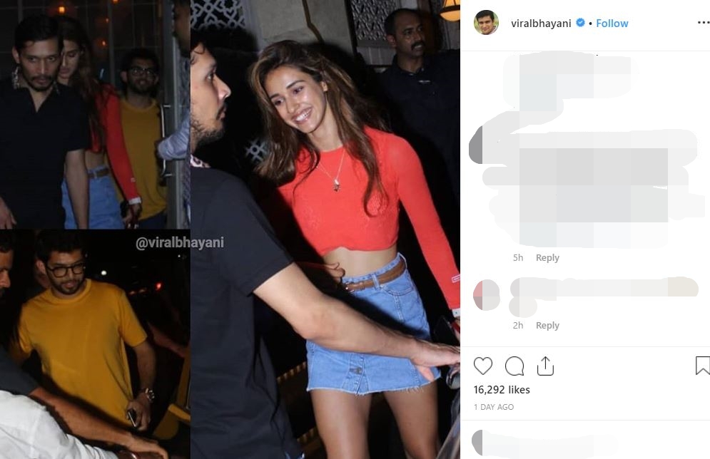 Disha Patani on a dinner outing with Yuva Sena President