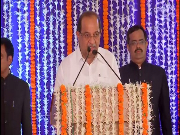 Radhakrishna Vikhe Patil, the former Congressmen and the leader of the opposition taking oath as a Cabinet minister of Maharashtra