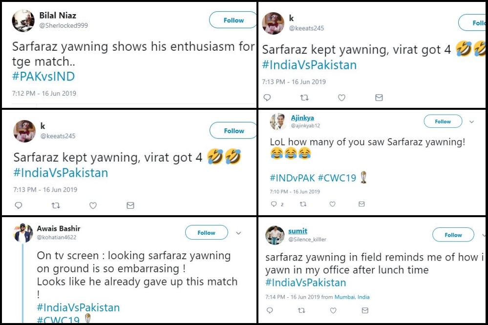 sarfaraz khan yawning trolling