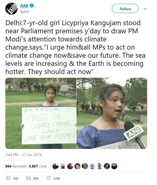 7 year, old girl, special appeal, pm modi, climate change, law