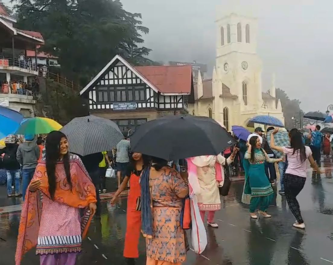 Tourists' fun at the Ridge Maidan shimla