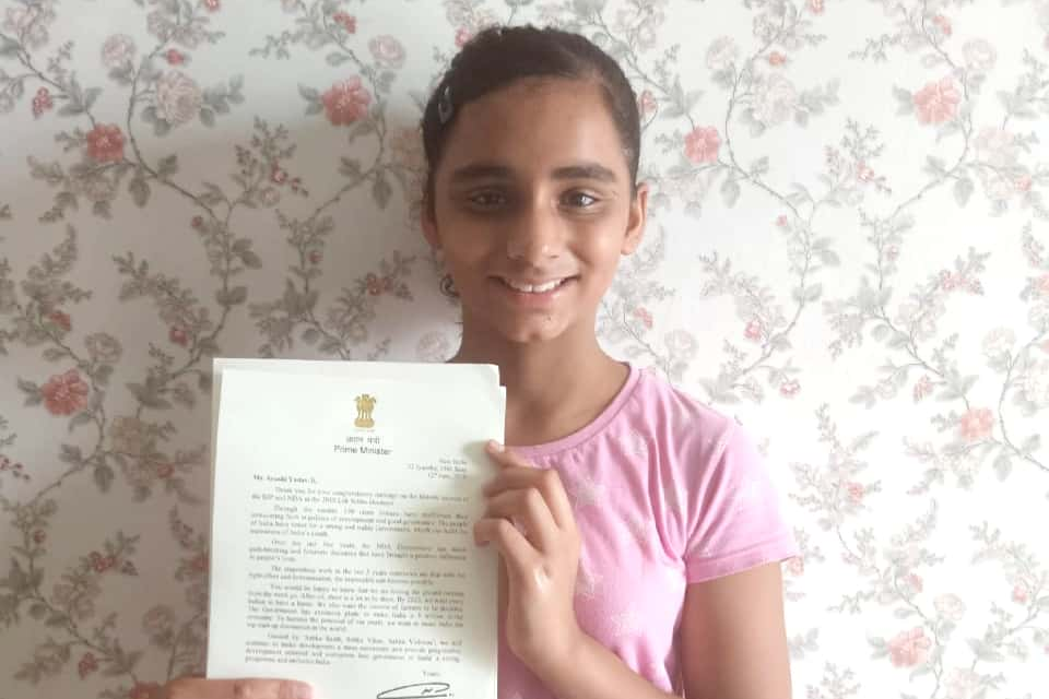 PM Modi replies to 11-year-old Aarushi's Congratulatory letter