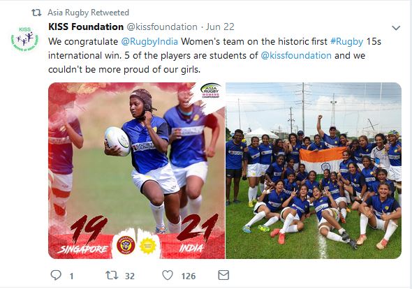 indian, women rugby team, history, first, international win, bhubaneswar,