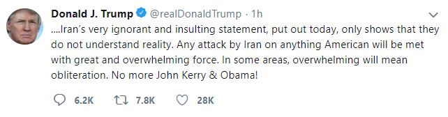 iran america issues trump twitted