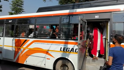 overloading seen in private buses in bilaspur