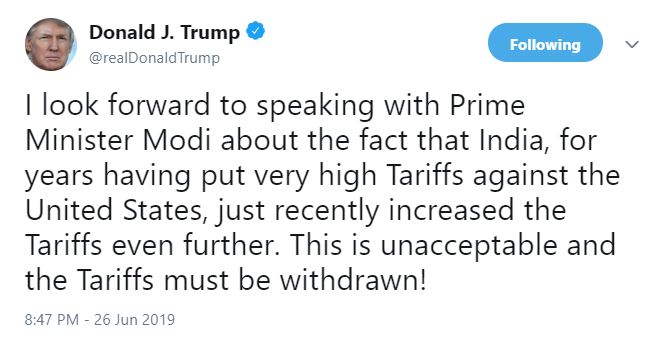 Trump tweet about american products price hike