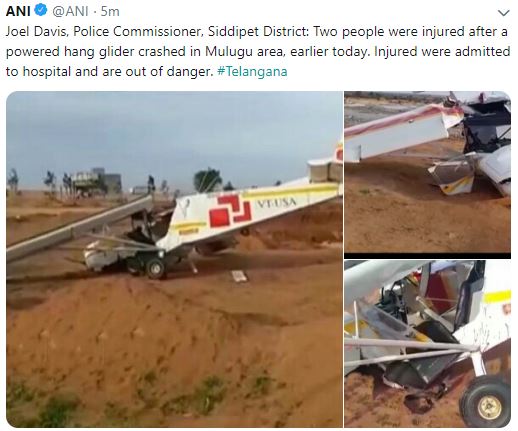 glider crash in telangana