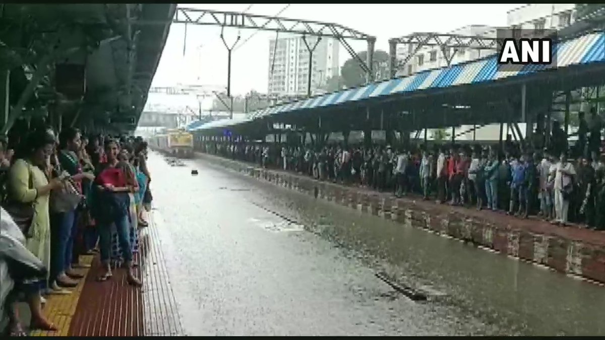 Water logging at Sion Railway Station after rainfall in the region